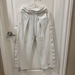 Nike White Jogger Pants with Side Stripes